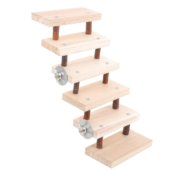 Baluue Wood Pet Climbing Ladder Beige Color 1Pack for Guinea Pig Exercise