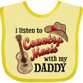 thumbnail image 3 of Inktastic I Listen to Country Music with My Daddy Guitar and Hat Boys or Girls Baby Bib, 3 of 4