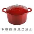 thumbnail image 4 of Martha Stewart Everyday Eastwick 7 Quart Enamel on Steel Dutch Oven Red, 4 of 16