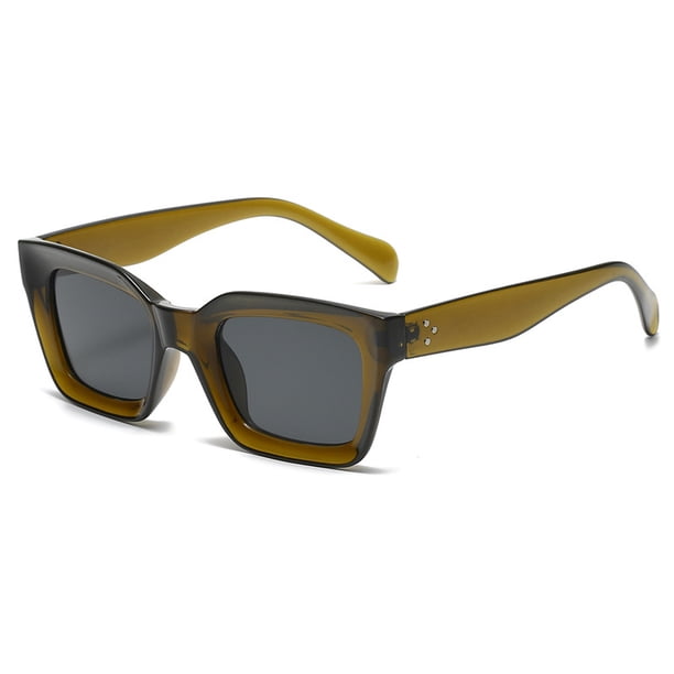 Gafas de sol con forma de parasol, gafas de sol con foto en caja retro, gafas de sol con remaches laterales