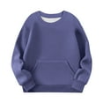 thumbnail image 6 of Ugoldhm Boys Girls Fall Sweatshirts Solid Color Loose Fit Casual Pullover Shirts with Pocket Winter Outerwear, 6 of 6