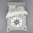 thumbnail image 2 of Ambesonne Compass Bedding Set 3 Pcs, Windrose Line Art Style, Twin XL, Black White, 2 of 3