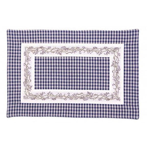 Mr. MJs Trading AG-02296S-4 19 in. Ribbed Placemats, Berryvine Navy - Set of 4
