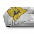 thumbnail image 3 of Shark Soft Flannel Fleece Throw Blanket, Caution Shark Sign Sharp Teeth Animal Ocean Danger Do Not Swim Illustration, Cozy Plush for Indoor and Outdoor Use, 60" x 80", Earth Yellow Grey, by Ambesonne, 3 of 6