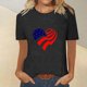 thumbnail image 2 of Tops Cortos para Mujeres Día de la Independencia Patriótica Impreso Cuello Redondo, Camiseta de Manga Corta Casual para la Primavera, Verano Y Fiesta, 2 of 4