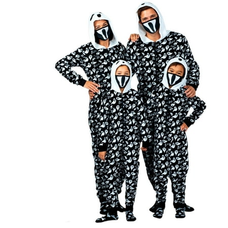 

FOCUSNORM Matching Family Pajamas Sets One-Piece Hooded Halloween Pajamas Set Glow in The Dark Holiday Pajamas