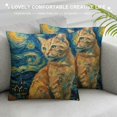 thumbnail image 3 of Qinduosi  of Throw Pillow Covers Decorative Novelty Pattern Print Throw Pillow Cases for Bedroom Sofa Living Room Home Decor,Van Gogh Cat White, 3 of 5