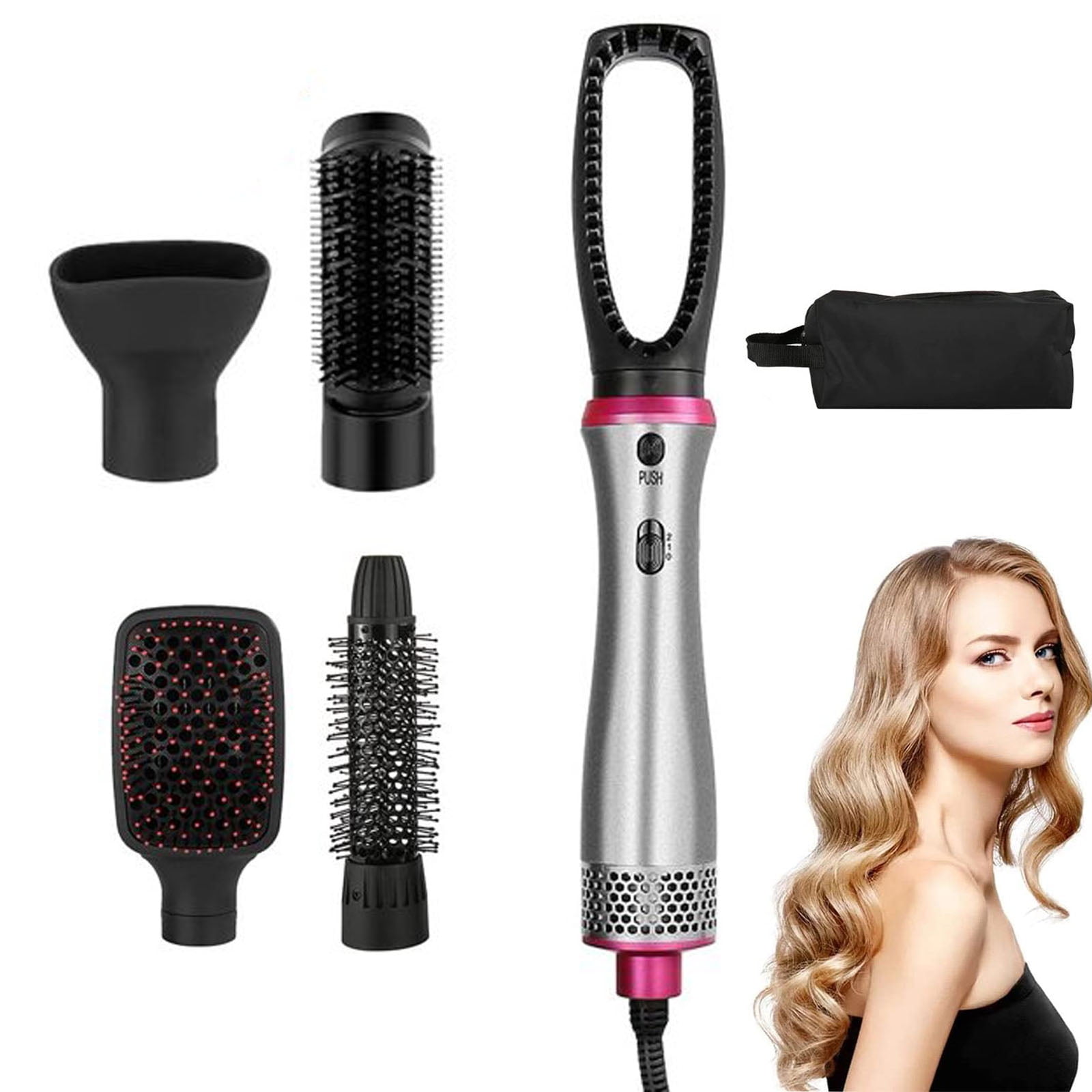 Jungle Wave 5in1 Hair Styling Tool with Rotating Hot Air Brush in