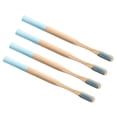 thumbnail image 2 of EeaseMX 4 cepillos de dientes de bambú biodegradables, ecológicos, para viajes y uso doméstico (azul cielo)., 2 of 7