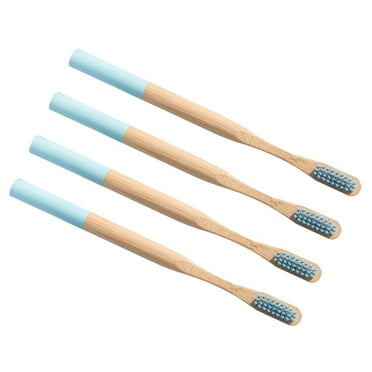 4 Pcs Toddler Toothbrush Baby Bristle Wooden Toothbrushes Charcoal Bamboo Child