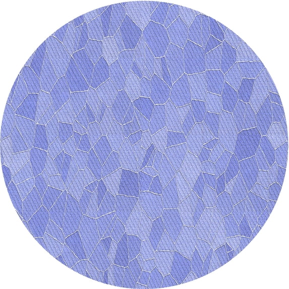 Ahgly Company Machine Washable Indoor Round Transitional Light Slate Blue Area Rugs, 8' Round