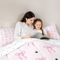 thumbnail image 4 of Erosebridal Pink Princess Bow Twin Comforter Sets for Girls, Cartoon Star Print Bedding Set for Women, Reversible, 2 Pieces, 4 of 6