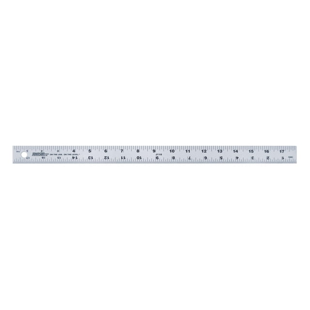 Regla Johnson J118 de aluminio de 46 cm, plateada