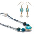 thumbnail image 2 of Simulated Blue Opal Necklace and Earring Set, 2 of 5