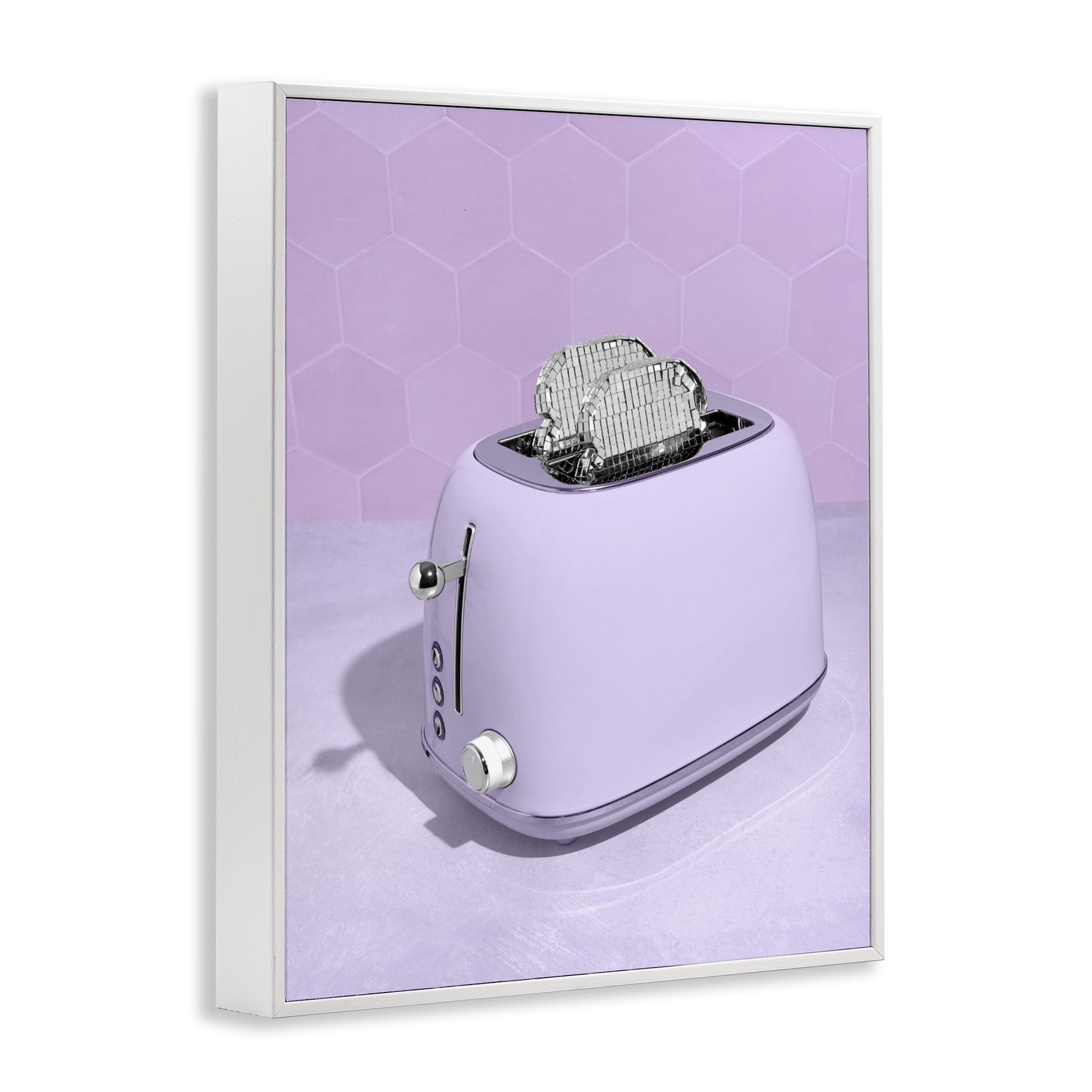 Stupell Industries Disco Toast over Purple White Framed Giclee Art, design by LISH Creative