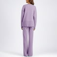 thumbnail image 7 of Scyoekwg Two Piece Sets Women Clothing Sweatsuit Fall Outfits Long Sleeve Tops Wide Leg Pants Fashion Casual Matching Outfits Two Piece Set Tracksuit (Purple,Free Size), 7 of 7