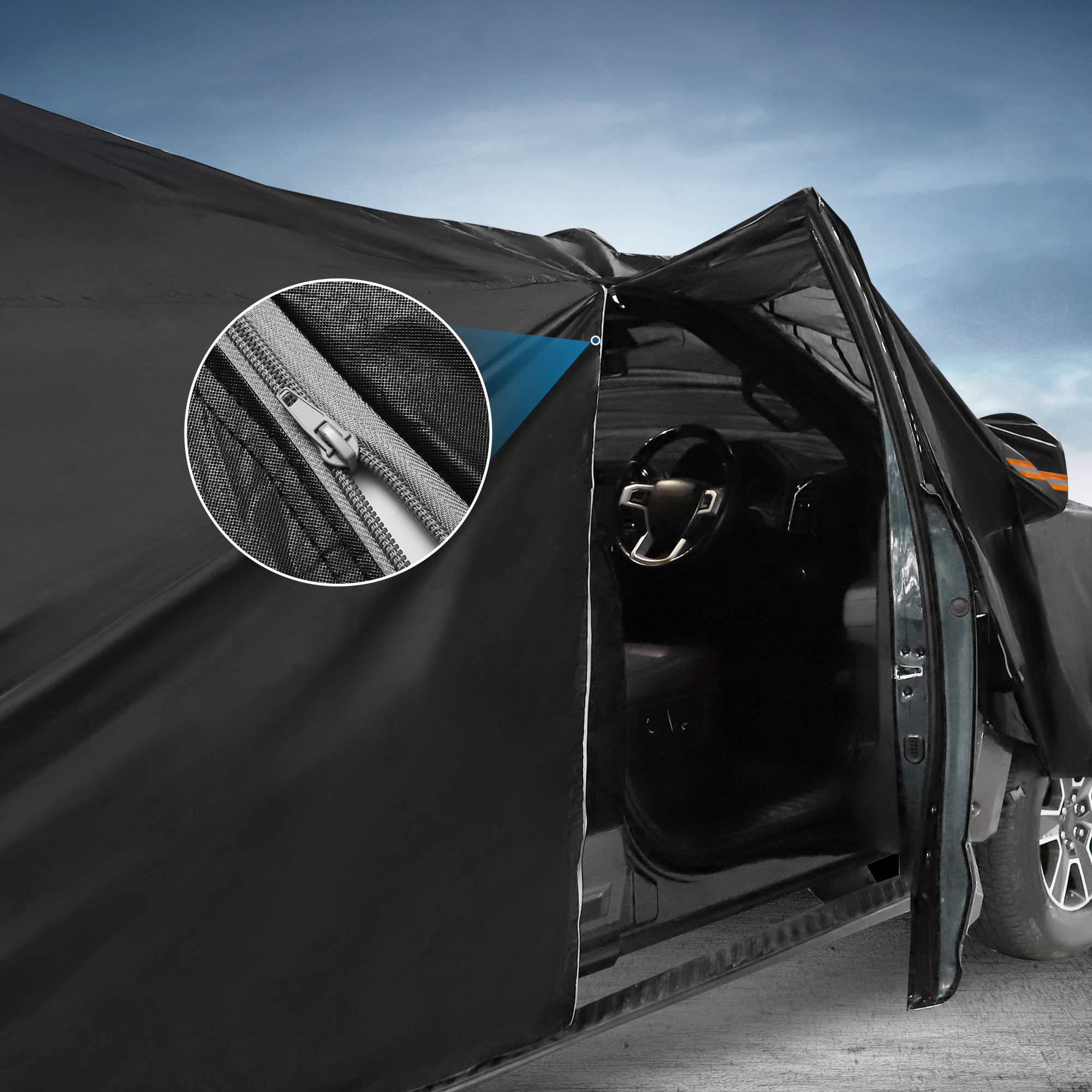 Unique Bargains Car Cover for Suzuki Jimny JB64W/JB74W Black 147.64"x64.96"x68.90"
