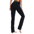 thumbnail image 1 of BUBBLELIME 29""/31""/33""/35"" 4 estilos Pantalones de yoga con piernas rectas para mujer Control de barriga - Pierna recta_Negro L_31"" Entrepierna, 1 of 5