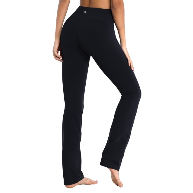 BUBBLELIME 29""/31""/33""/35"" 4 estilos Pantalones de yoga con piernas rectas para mujer Control de barriga - Pierna recta_Negro L_31"" Entrepierna