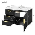thumbnail image 2 of 30" Wall Mounted Bathroom Vanity with Ceramic Basin Sink, Floating Vanity with Soft-Closing Door and Drawers, Modern Bathroom Cabinet for Bathroom, Black, 2 of 9