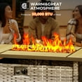 thumbnail image 2 of Ovios 42 Inch Propane Fire Pit CSA-Listed Outdoor Fire Pit Table, 50,000 BTU Wicker Gas Fire Pits for Outside with Lid and Lava Rock on Patio Deck Garden Backyard, 2 of 7