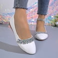 thumbnail image 2 of oqasdz Womens Casual Shoes Rhinestone Pointed Flat Dressy Shoes Comfort Slip On Low Heel Party Evening Wedding Solid Color Ballet Shoes Outdoor Summer, 2 of 7