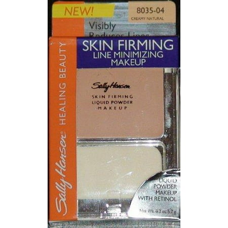 sally hansen skin firming line minimizing makeup, liquid powder with retinol, creamy natural