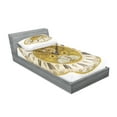 thumbnail image 2 of Ambesonne Vintage Fitted Sheet & Pillow Sham Set, Ornamental Roman Digits, Twin, Yellow and Black, 2 of 2