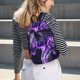 thumbnail image 5 of Disketp Purple Pattern White Tiger print Canvas Backpack Lightweight Travel Daypack Student Rucksack Laptop Backpack-, 5 of 5