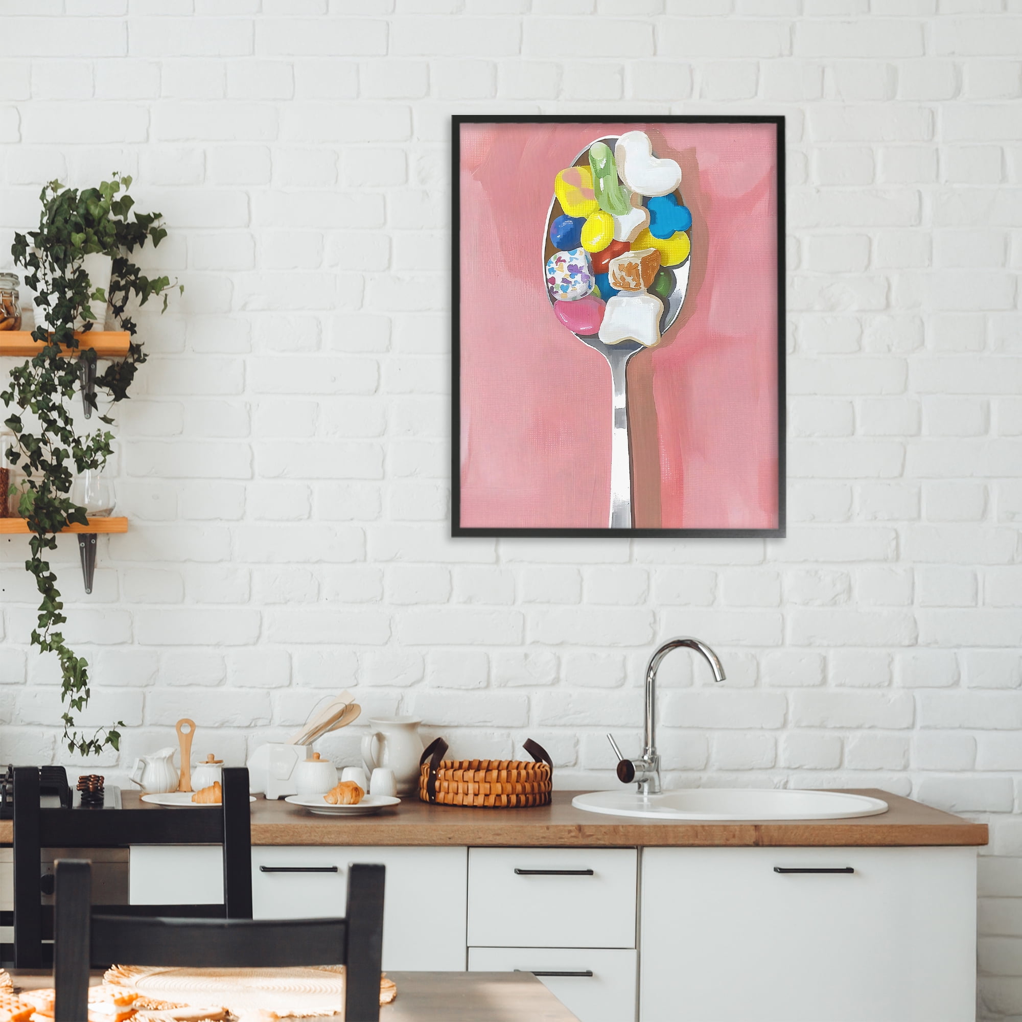 Stupell Industries Nostalgic Fun Breakfast Spoon Black Framed Giclee Art, design by The Prints Vibe