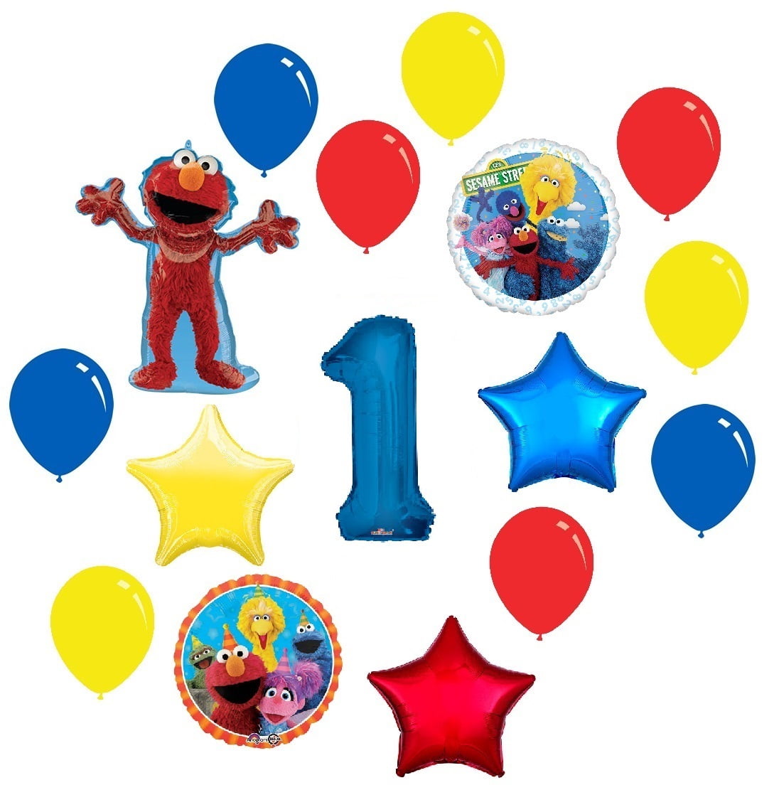 Elmo Sesame Street 1st Birthday Party 16 Piece Supplies Balloon