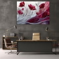 thumbnail image 6 of Mudket Framed Canvas Wall Art Ready to Hang, Burgundy Red Floral Canvas Wall Art, Minimalist Flower Wall Decor, Abstract Floral Prints for Living Room Bedroom Office Home Decor - 12"L x 8"W, 6 of 10