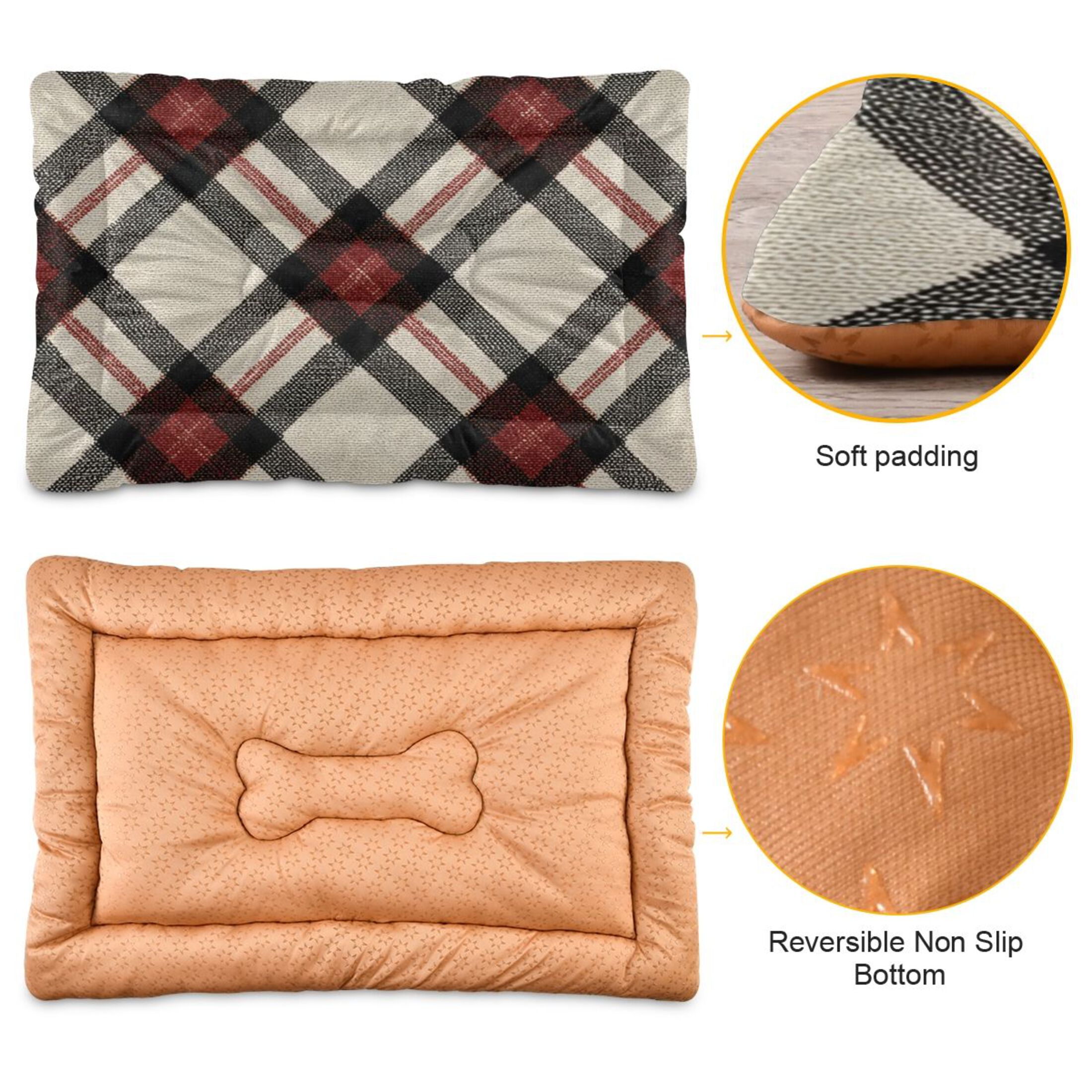 Cozy Mat Pet Bed Indoor Outdoor Warm Soft For Cat Dog Puppy(S/M) Retro Style