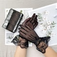 thumbnail image 7 of Evening Party Accessory Hollow Out Sexy Wedding Mesh Fishnet Gloves Bride Mittens Full Finger Gloves Lace Gloves WHITE2, 7 of 7
