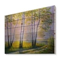 thumbnail image 2 of Designart 'Sunrise Glow Through The Birches I' Traditional Print on Natural Pine Wood, 2 of 5