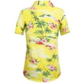 thumbnail image 2 of SSLR Hawaiian Shirt for Women Flamingo Short Sleeve Casual Button Down Shirts Beach Aloha Tops, 2 of 8