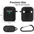 thumbnail image 4 of AirPods Case, Full Protective Silicone AirPods Accessories Cover Compatible with AirPods 1&2 Wireless and Wired Charging Case(Front LED Visible),Black, 4 of 8