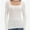 White, variant on Womens Long Sleeve Square Neck Shirts Basic Slim Fit Tee Tops