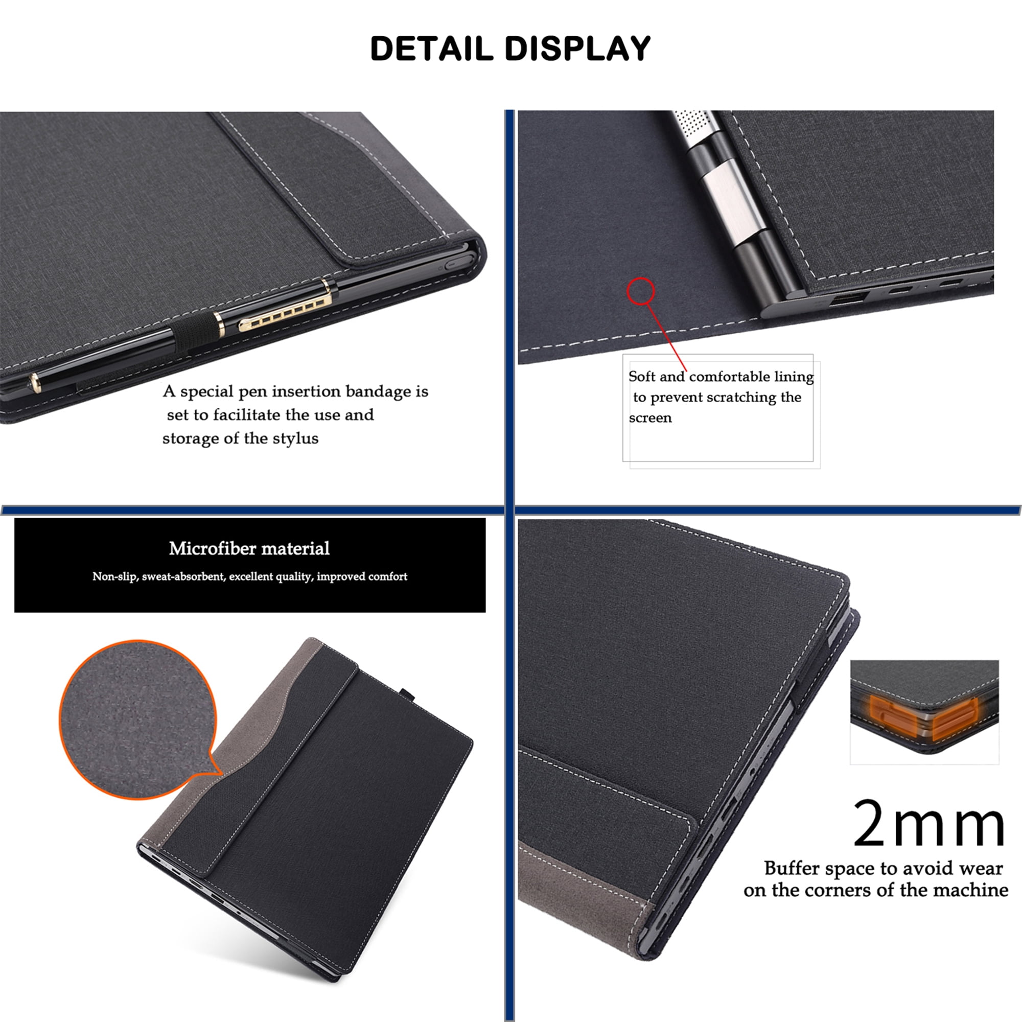 LIMIYUE 16 inch Laptop Cover Case for HP EliteBook 8/6 G1a/G1i & for 16'' ProBook 4 G1i /G1a /G1iR Sleeve,PU leather Protective Shell Detachable Notebook AI PC Bag Accessories