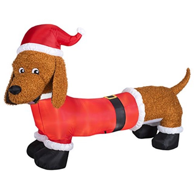 gemmy internal light 4.13 ft tall christmas dog inflatable decor