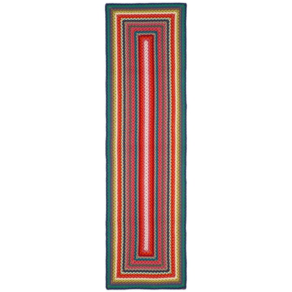 SAFAVIEH Braided Candyce Geometric Machine Washable Reversible Runner Rug, Multi, 2'3" x 6'