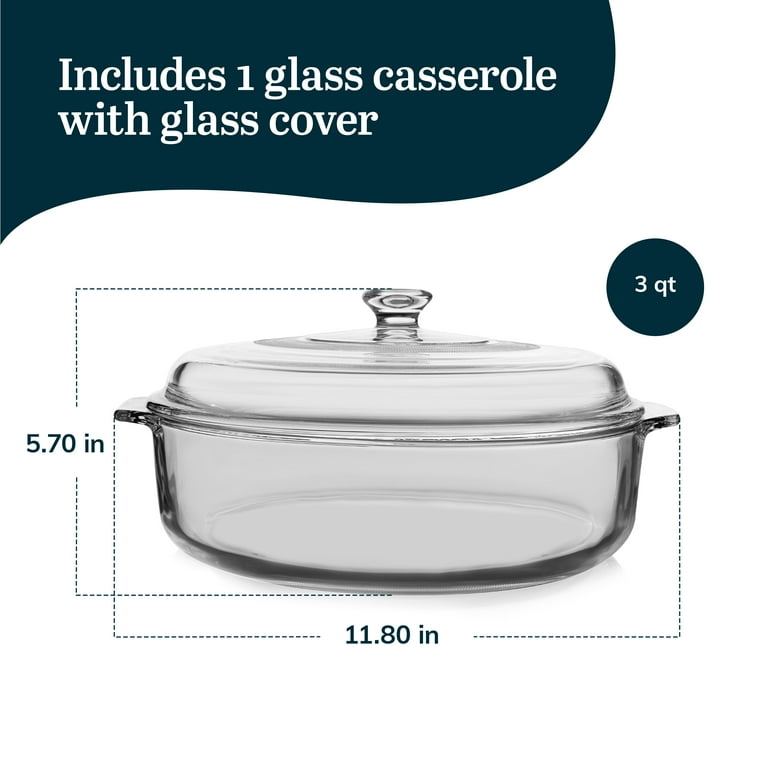 glass lid casserole baking dish with lid