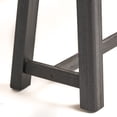 thumbnail image 4 of GDF Studio Foster Outdoor Acacia Wood Bench, Sandblasted Teak, Black, Set of 2, 4 of 6