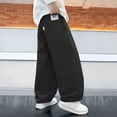 thumbnail image 6 of Afdoent Boys Casual Cargo Pants Fashion Casual Wide Leg Trousers For Kids Outdoor Fall Comfortable Loose Fit Youth Joggers 9-10 Years, 6 of 6