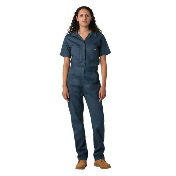 Dickies Women's FLEX Cooling Short Sleeve Coveralls Durable Lightweight Workwear for Comfort Breathable Fabric Mechanic Uniform Jumpsuit