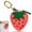 Pink, variant on Strawberry Fruit Bag Charm Mini Coin Purse Keychain Cute Leather Zipper Organizer Small Strawberry Change Purse Backpack Decoration Handbag Accessories for Women Girls