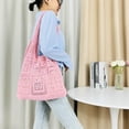 thumbnail image 3 of Kukuzhu Women Cotton Knitted Tote Bag Crochet Mesh Beach Shoulder Bag Hollow Summer Bag Woven Hobo Bag for Travel, 3 of 6