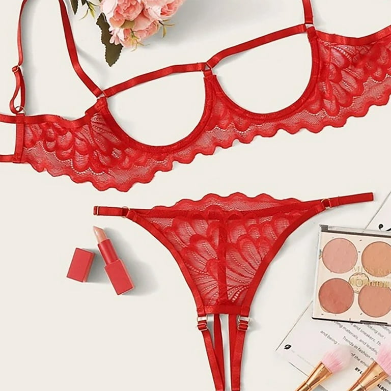 Lace & Polyamide Bridal Honeymoon Bra Panty- Red Set BR22101 – LeeWear