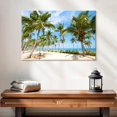 thumbnail image 2 of Elephant Stock Coconut Palm Beach Wall Art - Horizontal Canvas Wall Art - Living Room Wall Decor - Beach Canvas - Blue And Green Decor - 24" x 16", 2 of 8