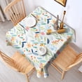 thumbnail image 2 of Pioneer Flower Floral Print Pattern Square Tablecloth,Waterproof Square Table Cover,Wipeable Spillproof Washable Table Cover for Home Kitchen Party Decor 60"x60"(152x152cm), 2 of 6